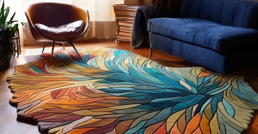 🌿 Introducing Our Botanical Irregular Wool Rug: A Living Work of Art