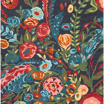 Handmade Wool Floral Area Rug for Living Room | Elegant Flower Garden Design, Soft, Thick and Durable | Bedroom, Dining Room & Home Decor Carpet
