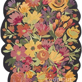 Handmade Wool Floral Area Rug for Living Room | Elegant Flower Garden Design, Soft, Thick and Durable | Bedroom, Dining Room & Home Decor Carpet