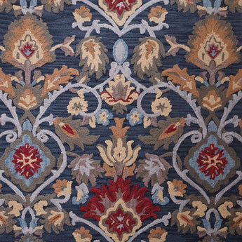 HandTuffted Floral Loop Thick & Durable Wool Area Rug