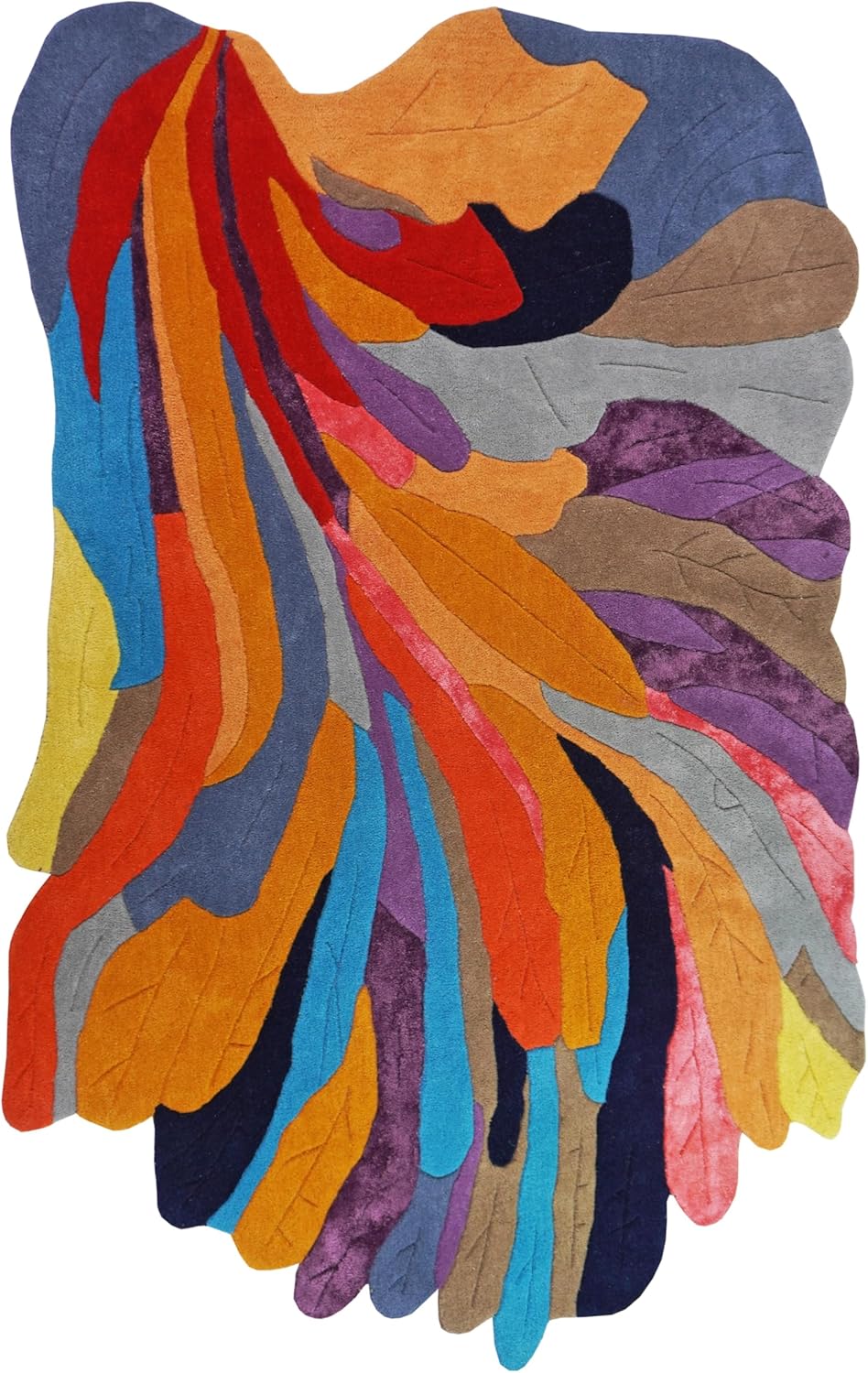 Handmade Irregular Shape Wool and Silk Area Rug – Unique Contemporary ...