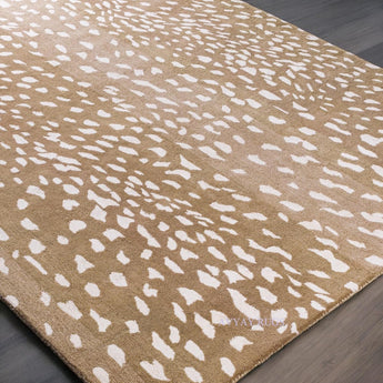 Antelope Cheetah Charcoal,Neutral,Grey Animal Contemporary Handmade 100% Woolen Area Rugs & Carpets