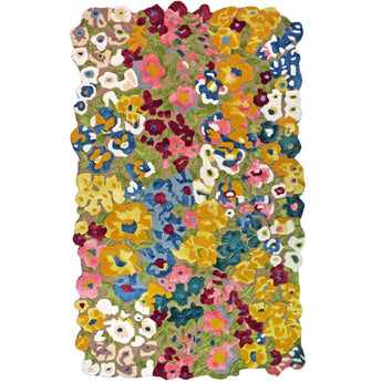 Avyay Rugs Hand-Tufted Silk & Wool Area Rug – Modern Abstract Floral Design, Multi-Color Textured Carpet for Living Room, Bedroom & Dining Room – Soft, Artistic, Handmade Accent Rug