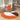 Geometric tufted round rug, orange, 8 ft